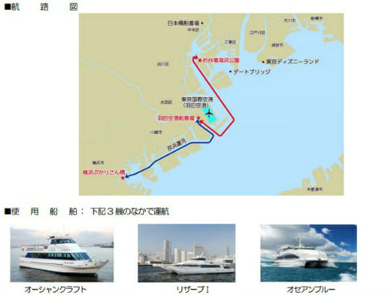 羽田空港発の定期船