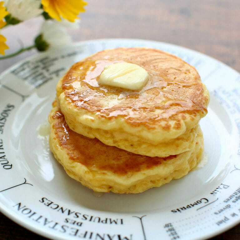 豆腐でもちもちホットケーキ 絹豆腐の分厚いパンケーキ ダイエットにも やまでら くみこ のレシピ