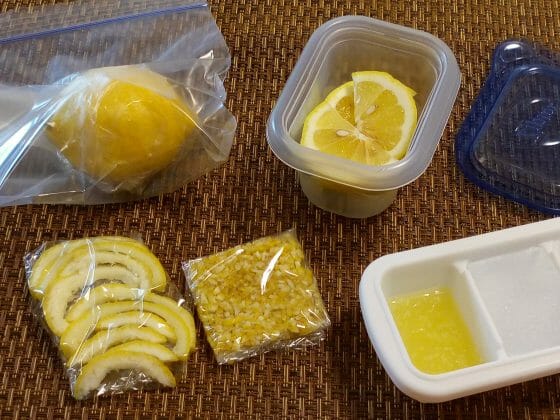 レモンの保存（冷凍）
