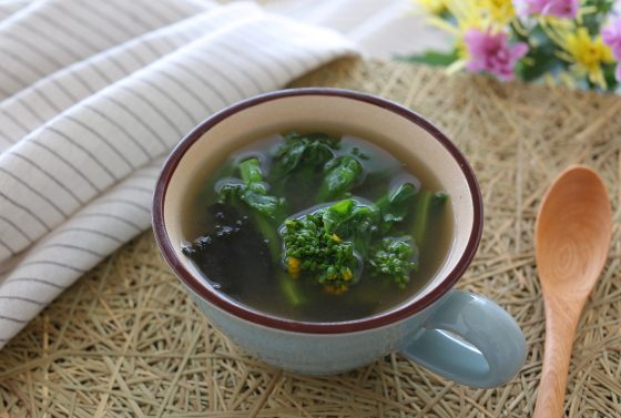 北斗晶さんの 菜の花と海苔のスープのレシピ 5分で完成 やまでら くみこ のレシピ