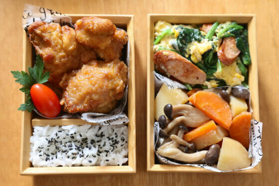 唐揚げ弁当のレシピ。冷めても美味しい作り方！