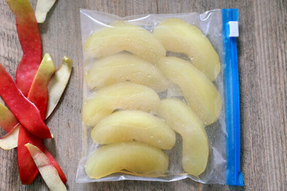 りんごコンポートの冷凍保存