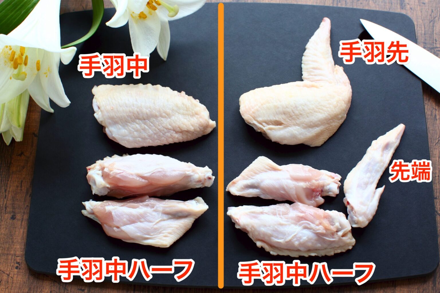 手羽先のさばき方。食べやすく切る!手羽中と先っぽを切り分ける方法。 | やまでら くみこ のレシピ