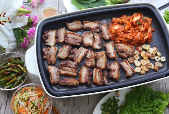 サムギョプサルのレシピ。ホットプレートで作る人気の韓国料理。