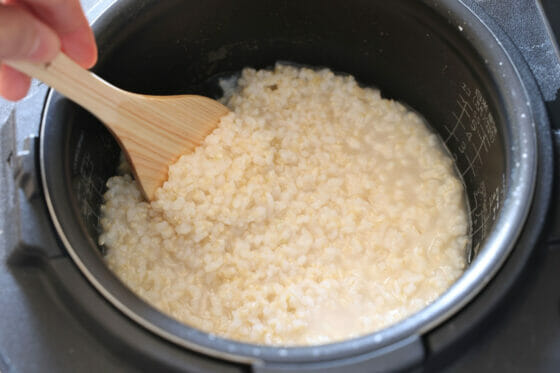 おかゆの水加減で炊いた玄米