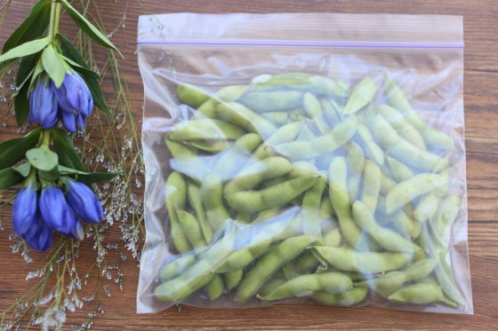 茹でた枝豆の冷凍保存
