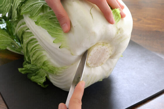 白菜を洗う際の切り方