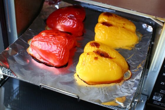 パプリカをトースターで焼く