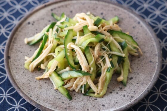 きゅうりとえのきのごま酢和えレシピ｜レンジで簡単さっぱり副菜