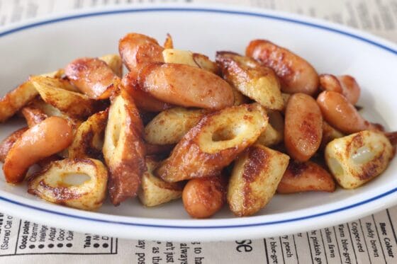 ちくわとウインナーのカレーマヨ炒め｜簡単10分！お弁当やおつまみに