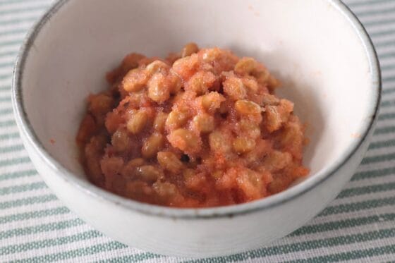 明太子納豆のレシピ。ピリ辛で旨い！混ぜるだけで簡単