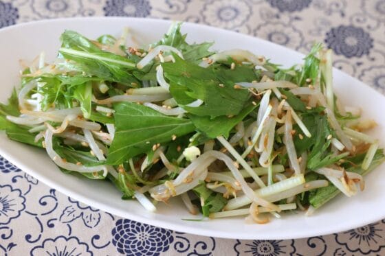シャキシャキ食感！水菜ともやしのナムル