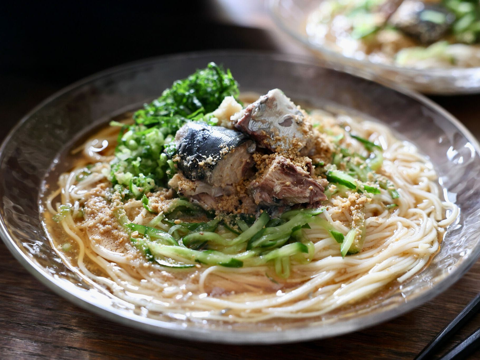 鯖缶そうめんのレシピ。クセがなくてめちゃ旨！サバ水煮缶をムダなく