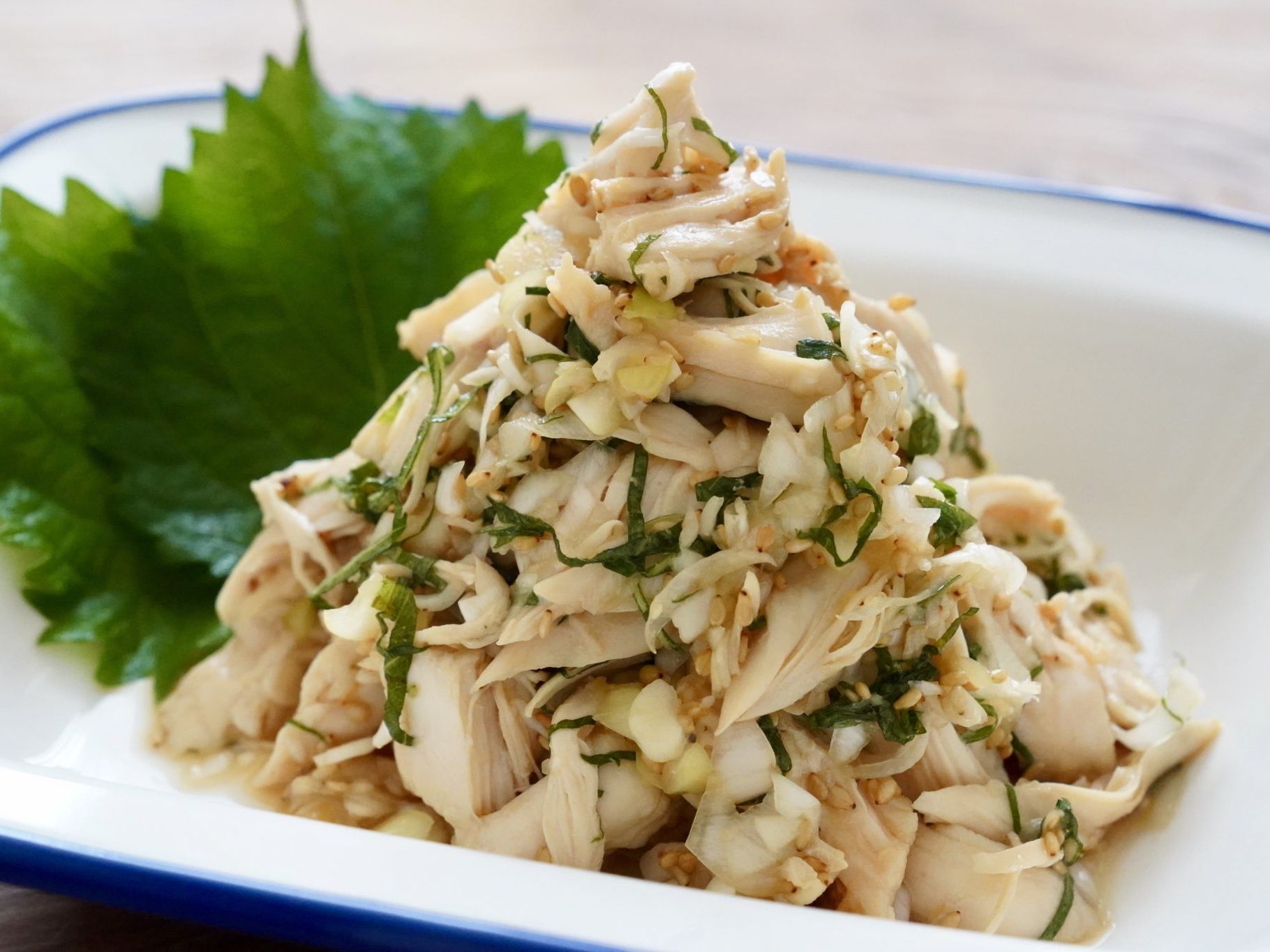 ささみのポン酢和えレシピ。レンチン簡単おかず！大葉とねぎで風味UP