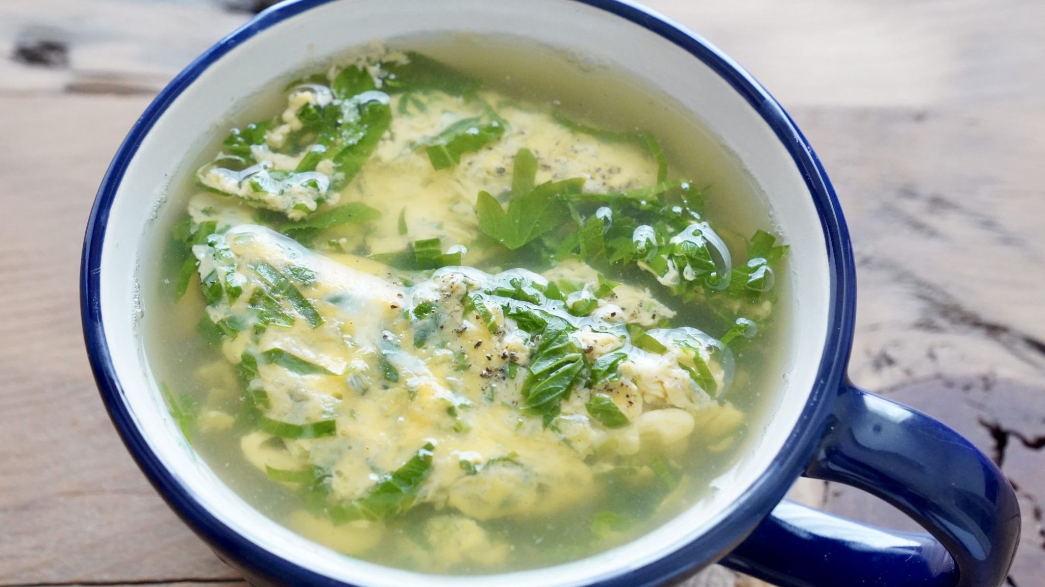 セロリの葉のレシピ 洋風スープが旨い 溶き卵を使った簡単な作り方 やまでら くみこ のレシピ