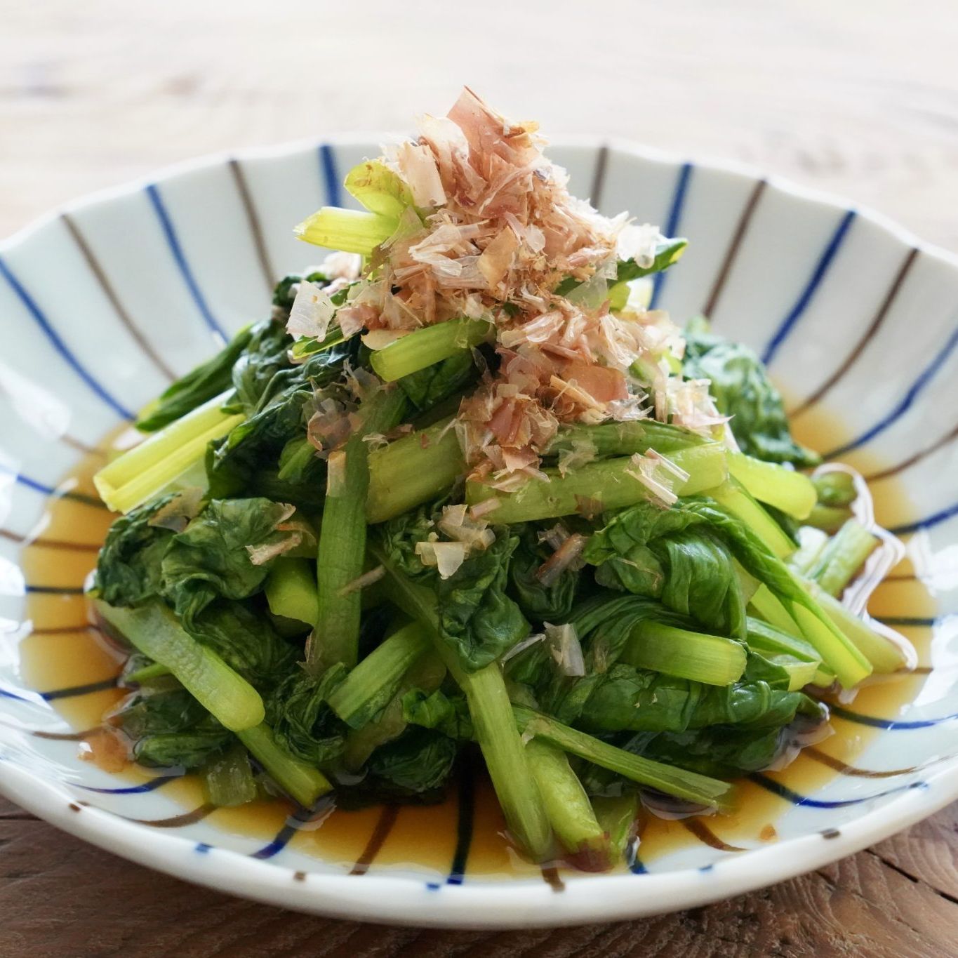 小松菜のおひたし めんつゆを使ったお浸しの簡単レンジレシピ やまでら くみこ のレシピ