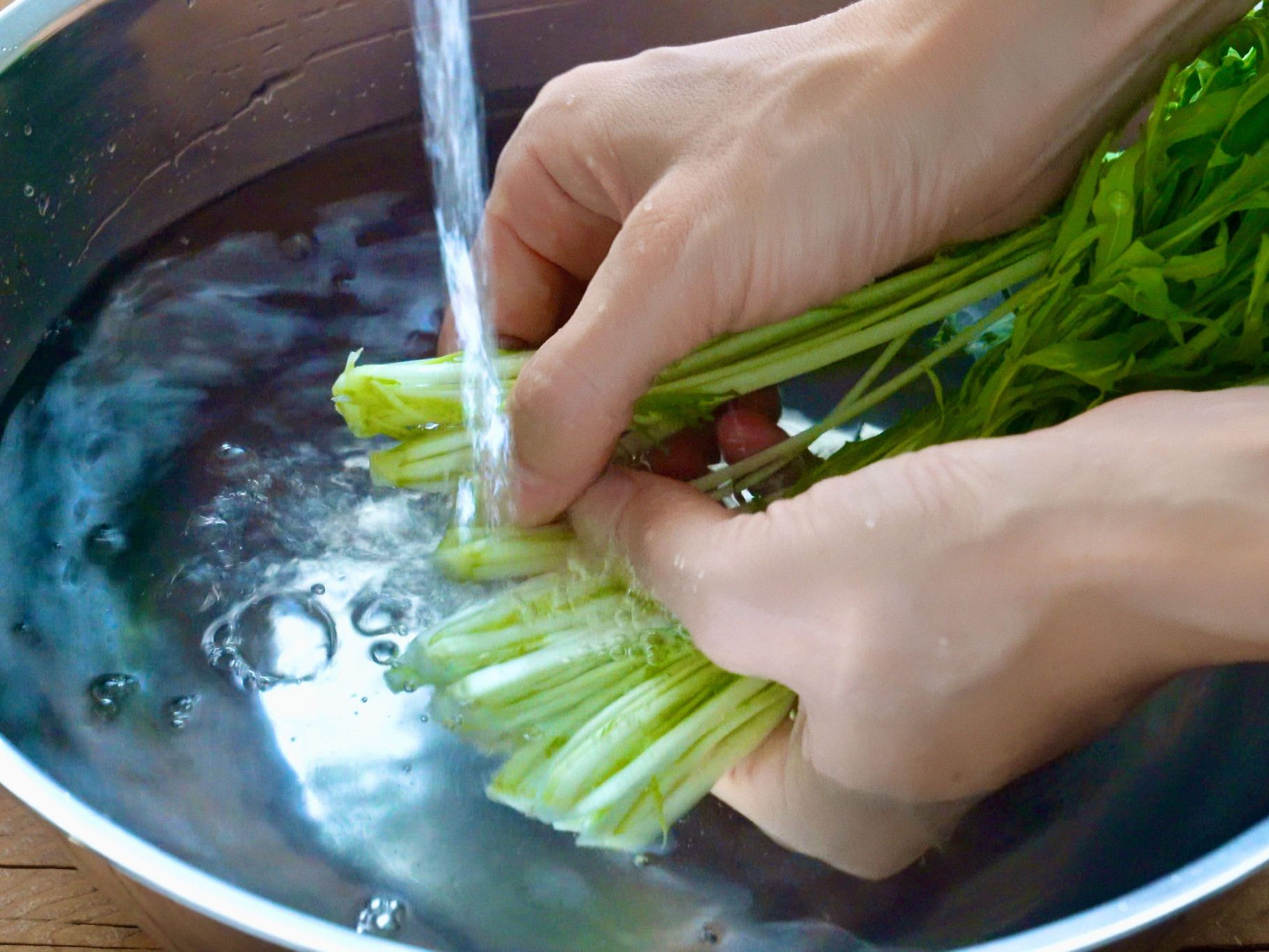 水菜の洗い方と下ごしらえ 下処理 汚れと虫を落として簡単調理 やまでら くみこ のレシピ